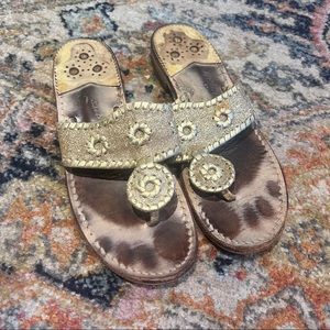 Gold Glitter Jack Roger Sandals